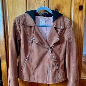 We The Free Hariett Vegan Suede Moto Jacket Size Small